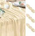 Cheesecloth Table Runner Beige 10FT Boho Gauze Runner, 3 Pack | 120 Inch Cheese by Wokceer