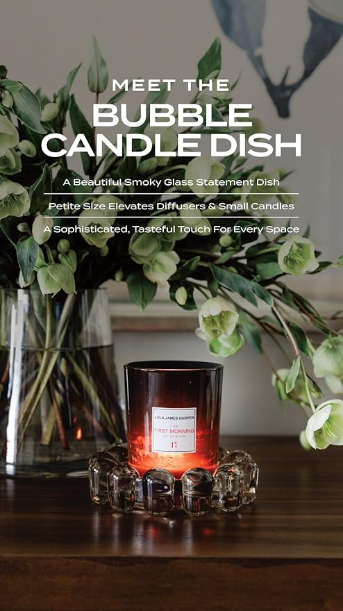 Home Collection Original Clear Glass Small Bubble Candle Dish | Votive and - Image 2