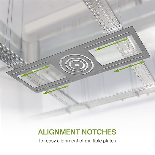 ASD 72 Pack New Construction Mounting Plate with Symmetric Round Hole - 3-4-6" Flat Steel Rough-in Wafer Light Bracket, LED Recessed Lighting Housing