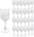24Pack Plastic Wine Glasses, 7oz Vintage Goblets by LEYIQU