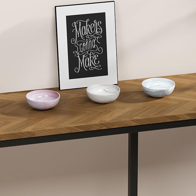 Small Decorative Bowl, Marble-patterned Ceramic Bowl, Modern Home Decor Centerpiece 6.1 Inches Key Bowl for Entry Table, Brown