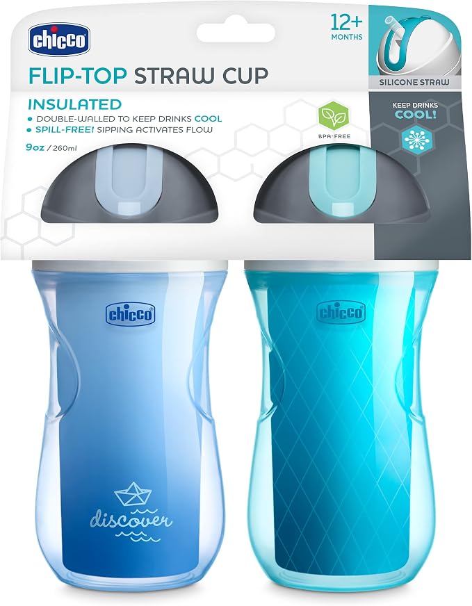 Chicco Insulated Straw Sippy Cup 12+ Months, 9oz Toddler Training Cup - Image 8