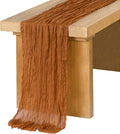 Ling's Moment Terracotta Cheesecloth Table Runner, 120 Inch, Burnt Orange | 10FT by LingsMoment