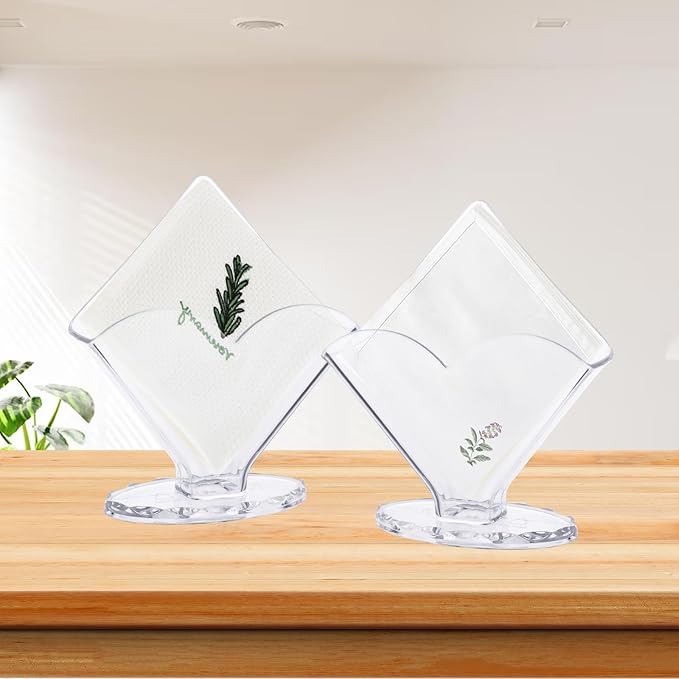 6 Pack Napkin Holder Acrylic Cocktail Napkin Holder for Bathroom Kitchen Dining Table, Coffee Filter Holder Hotel Restaurant décor, Clear