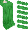 6 Pack Green Cheesecloth Table Runner 35 x 120 Inch | Boho Gauze Cheese Cloth by Pepmily