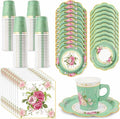 200Pcs Floral Tea Cups and Saucers by EggSun