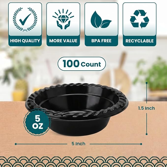 R-kay Black Small Plastic Bowls - 5 OZ - Image 4