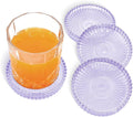VIBRATITE 4 Inch Glass Coasters Set of 4, Crystal-Like Appearance by VIBRATITE
