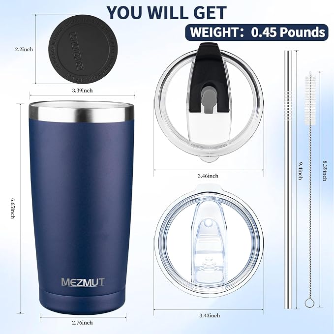 MEZMUT 20oz Insulated Tumbler Travel Coffee Mug - Image 3