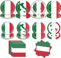 180Pcs Italian Flag Plates and Napkins Party Supplies, Serves 60 | Disposable by Osonm