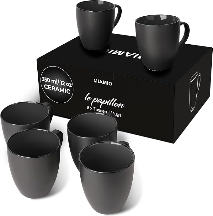 MIAMIO - Coffee Mugs Set of 6 - Le Papillon Collection | Modern ceramic coffee by MIAMIO