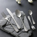 Matte Silverware Set for 8 Stainless Steel Flatware Set Vintage Style Delicate Cutlery Utensils 40 Piece Include Knives Forks and Spoons Tableware Set for Home Kitchen Wedding Restaurant