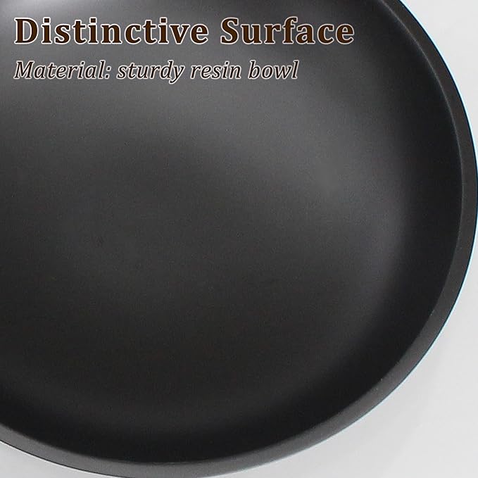 Modern Resin Pedestal Bowl – Large Fruit Bowl for Kitchen Counter, Catch All Bowl for Entryway Table, Stylish Key Bowl & Dining Centerpiece, Black