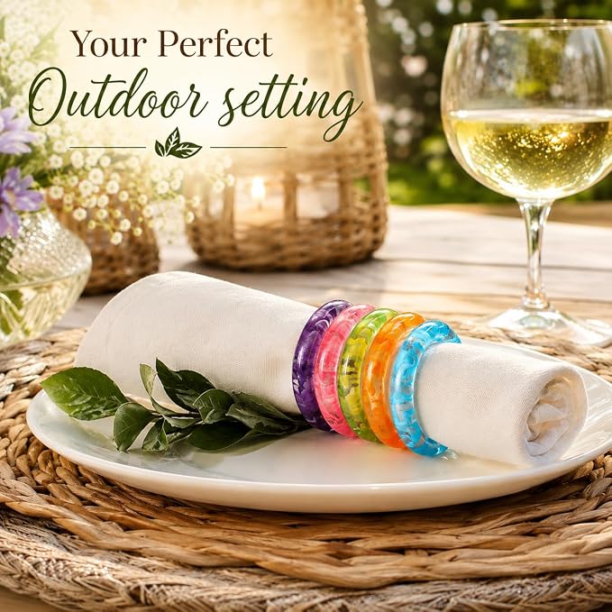 Epoxy Resin Napkin Rings, fits cloth and paper napkins, farmhouse modern style - Image 6