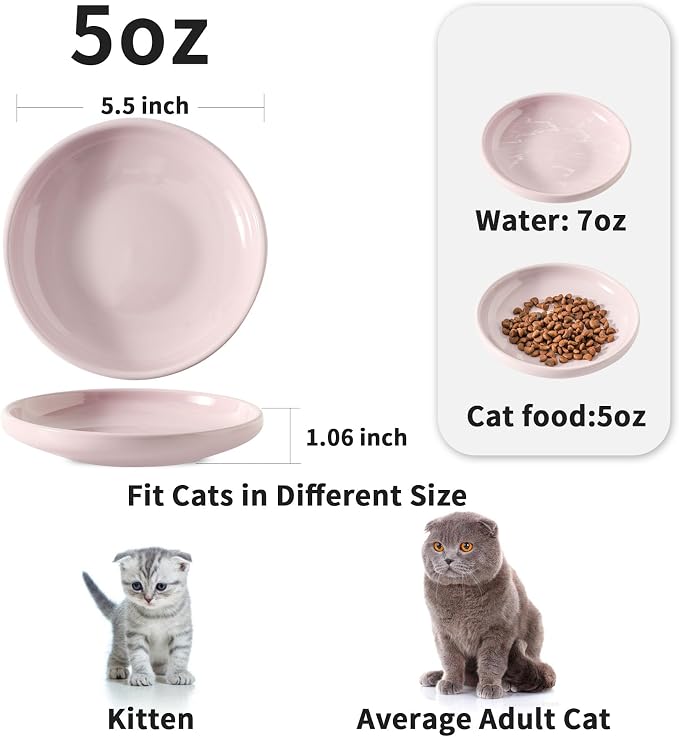 3 PCS Ceramic Cat Bowls, 5.5 in Pet Bowl Cat Dishes - Image 2