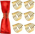 Napkin Rings Set of 12, Gold Napkin Rings Napkin Holders for Cloth Napkins Thankgiving Wedding Christmas Party Dinner Table Decoration(12 Pcs Gold Spring)