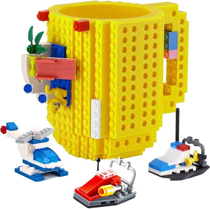 DEEXITO Build on Brick Coffee Mugs, Creative DIY Kids Party Cups by DEEXITO