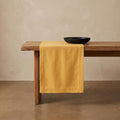 Solino Home 100% Pure Linen Table Runner Mustard Yellow, Fete 14 x 72 in | by SolinoHome