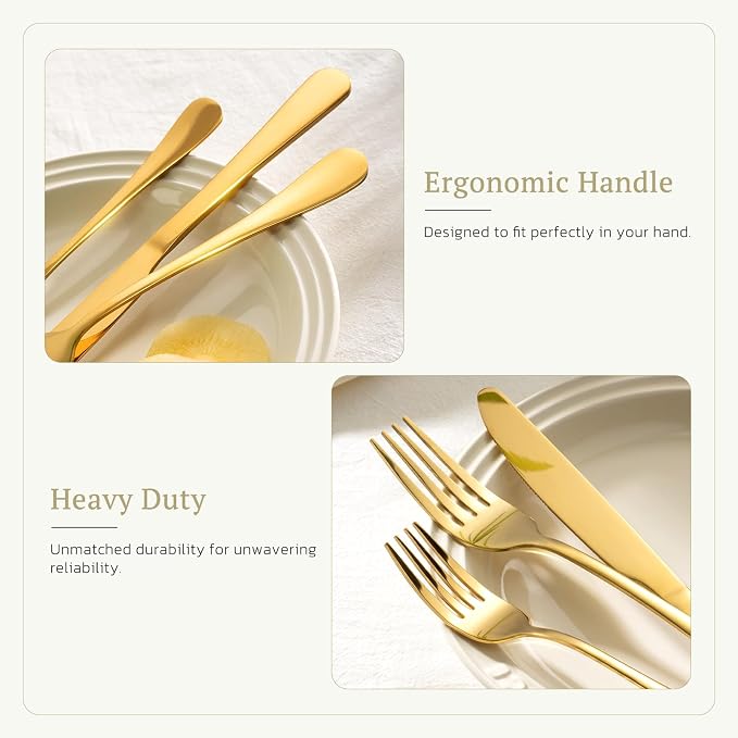 Astercook Silverware Set 48-Piece Gold Flatware Set - Image 5