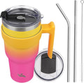 Konokyo 40 oz Tumbler with Handle and Straw, Insulated Travel Mug | Rainbow; by Konokyo