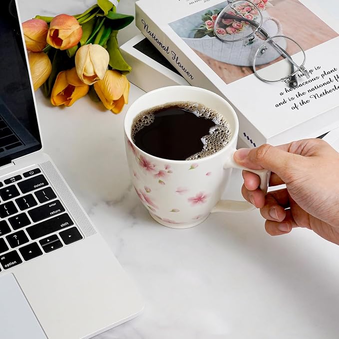 Ceramic Flower Coffee Mug, 15 oz | Froal Mug - Image 4