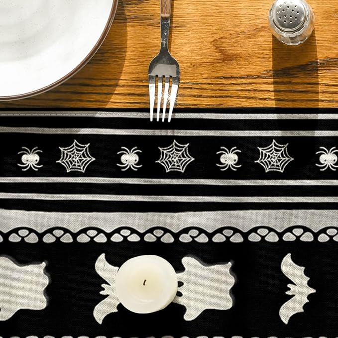 Artoid Mode 210 GSM Halloween Table Runner 13x72 Inch Home Party Decor | Black - Image 7