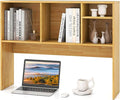 Tangkula Desktop Bookshelf, Countertop Storage Hutch with 4 Shelves for Computer Desk, Desktop 2-Tier Display Rack, Multipurpose Wood Desk Hutch Storage Organizer for Dorm Office Home