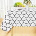 Smiry Rectangle Table Cloth, Waterproof Vinyl Tablecloth with Flannel Backing for Rectangle Tables, Wipeable Spillproof Plastic Tablecloths for Dining, Camping, Indoor and Outdoor (54"x120", White)