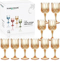 XUWAIDSGN 16 Pcs 7oz Plastic Vintage Wine Glasses Drinking Glasses Unbreakable by XUWAIDSGN