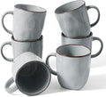 famiware Coffee Mugs Set of 6, Ocean Square 13oz Coffee Cup Set by Famiware