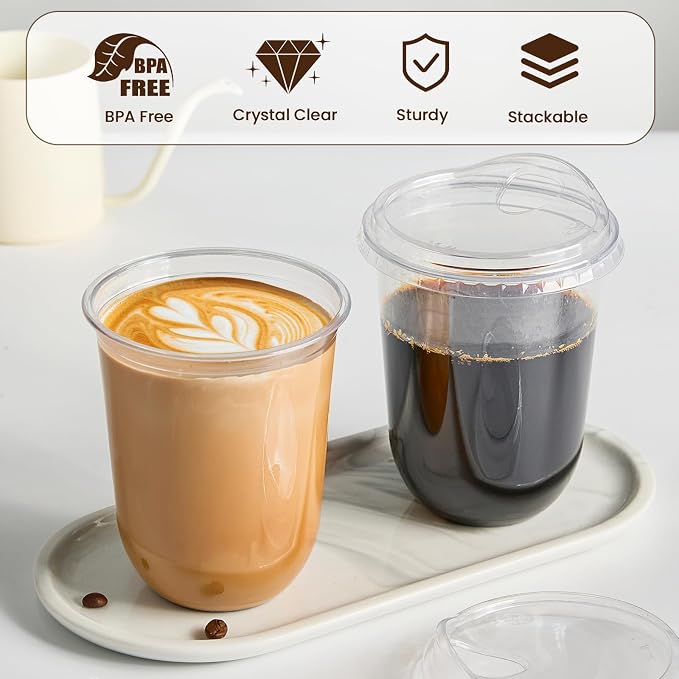 16 oz Round Bottom Clear Plastic Cups - Image 3