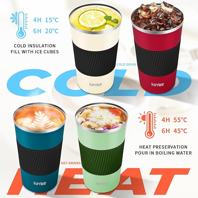 KETIEE 12oz Travel Mug, Insulated Coffee Cup - Image 3