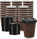 100 Pack 10 oz Insulated Disposable Paper Coffee Cups by Huifany