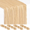 Showgeous 4 Pack Nude Cheesecloth Table Runner, 17 x 108 Inches | Boho by Showgeous