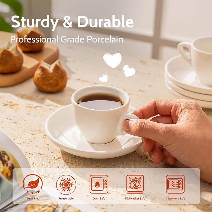 Sweese 4oz Porcelain Espresso Cups - Image 4