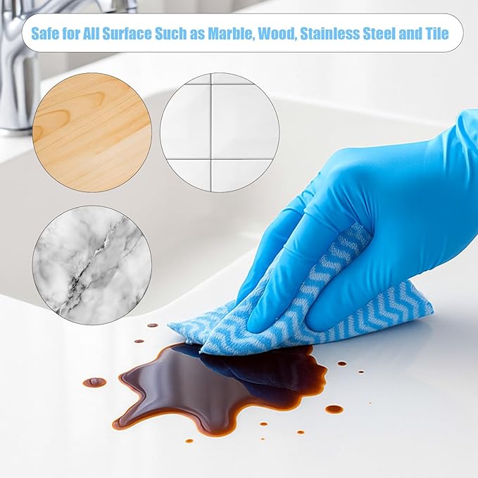 300 Pcs Disposable Dish Cloths for Kitchen Disposable Cleaning Cloth and Towels Handy Cleaning Wipes Disposable-Rags for Kitchen and Office(Blue)