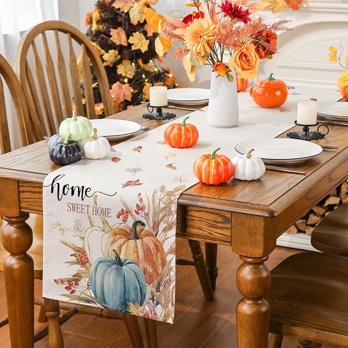 Siilues 220 GSM Fall Table Runner 13x60 Inch Home Party Decor | Watercolor - Image 4