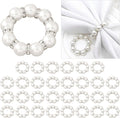 30Pcs Pearl Napkin Rings, Imitation Pearl Ring Napkin Wedding Beaded White | by Unknown