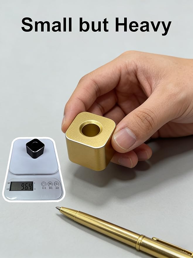 Aluminum Single Hole Pen Stand - Durable Fountain Pen Holder for Desk Display, Non - Slip Base, Minimalist Office/Home Organizer(Gold,2P)