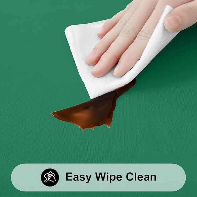 Smiry Rectangle Tablecloth, Elastic Fitted Flannel Backed Vinyl Tablecloths for 8ft Folding Tables, Waterproof Wipeable Table Covers for Indoor, Outdoor, Picnic and Camping (Emerald Green, 30"x96")