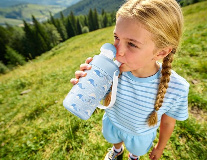 POWCAN 12 oz Kids Water Bottle for School: 2-in-1 Straw Spout Lid - Image 7