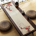 Asian Style Bamboo Table Runner, Ancient Chinese Paintings Zen Table Mat by Unknown