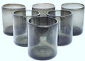 Solid Humo Smoke Gray 9 oz Short Tumblers, Recycled Glass, Toxin-Free by MexHandcraft