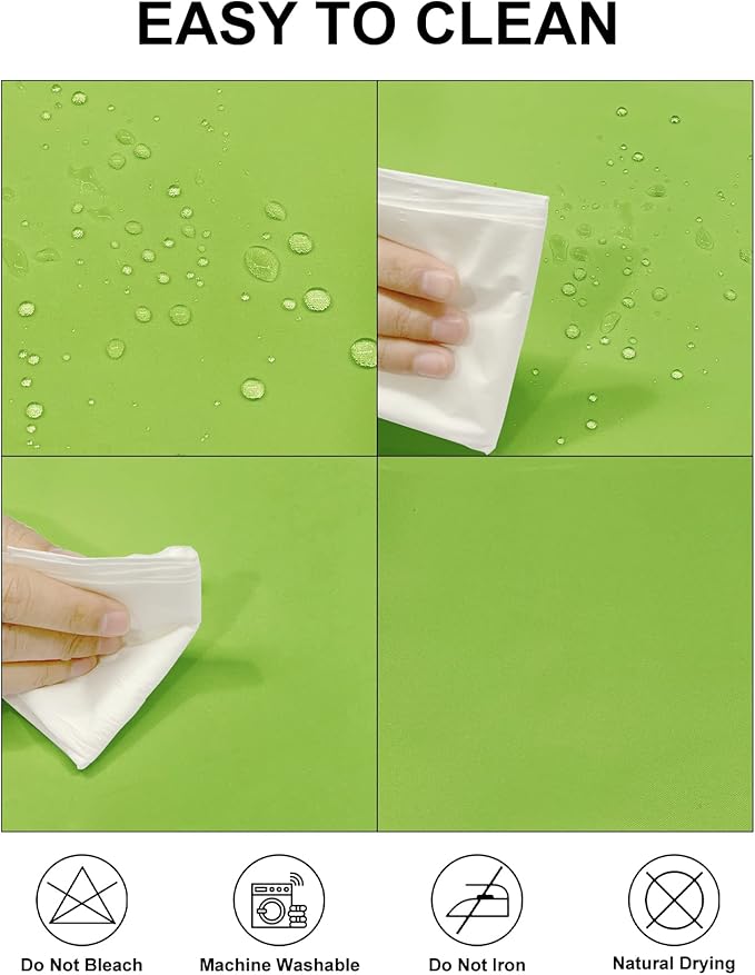 Fokitut 2 Pack Waterproof Rectangle Tablecloth, 60x120 Inch,Stain Resistant and Wrinkle Polyester Table Cloth, Fabric Table Cover for Kitchen Dining, Wedding, Party, Holiday Dinner-Apple Green