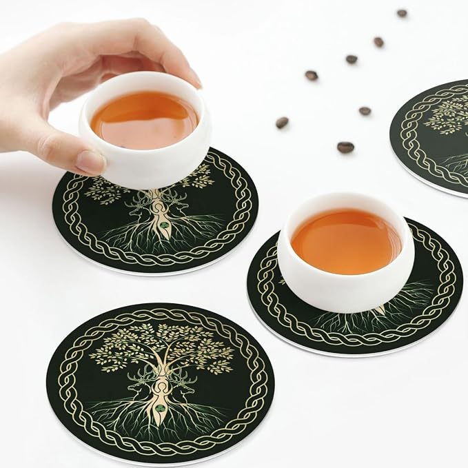 Norse Viking Wicca Yule Yggdrasil Coasters Set of 6 Coasters - Image 8