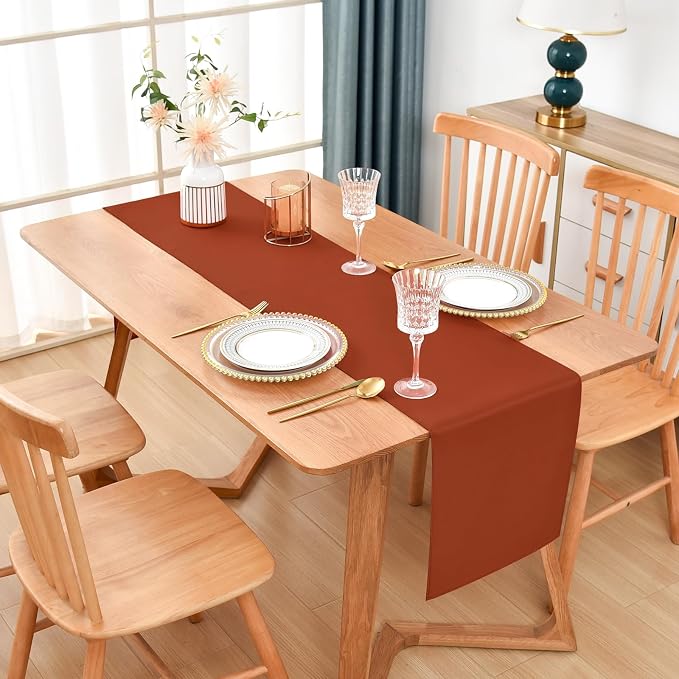 Wolkemer Farmhouse Rust Table Runner Dining Table Runners 60 Inches Long | - Image 2