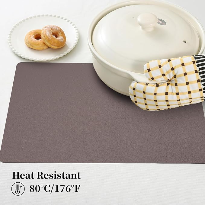 Silicone Placemats Set of 4, Heat Resistant Table Mats,Non-Slip Mats,Waterproof Placemats,Easy to Clean,Dustproof Mats,Perfect for Indoor & Outdoor Dining,12.6 x 17.7 inches by Siliconty (Dark Purple)