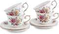 Ceramic Cups with Saucers set of 4，7 Ounce Espresso Cups by Unknown