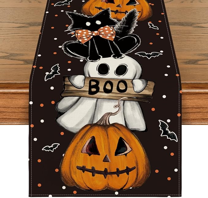 Artoid Mode 210 GSM Halloween Table Runner 13x90 Inch Home Party Decor | Polka by ArtoidMode