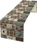 Rustic Moose Deer Bear Table Runner, Retro Vintage Bear Cottage Country Style by Yearn+Jear